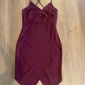 Burgundy Spaghetti Strap Dress